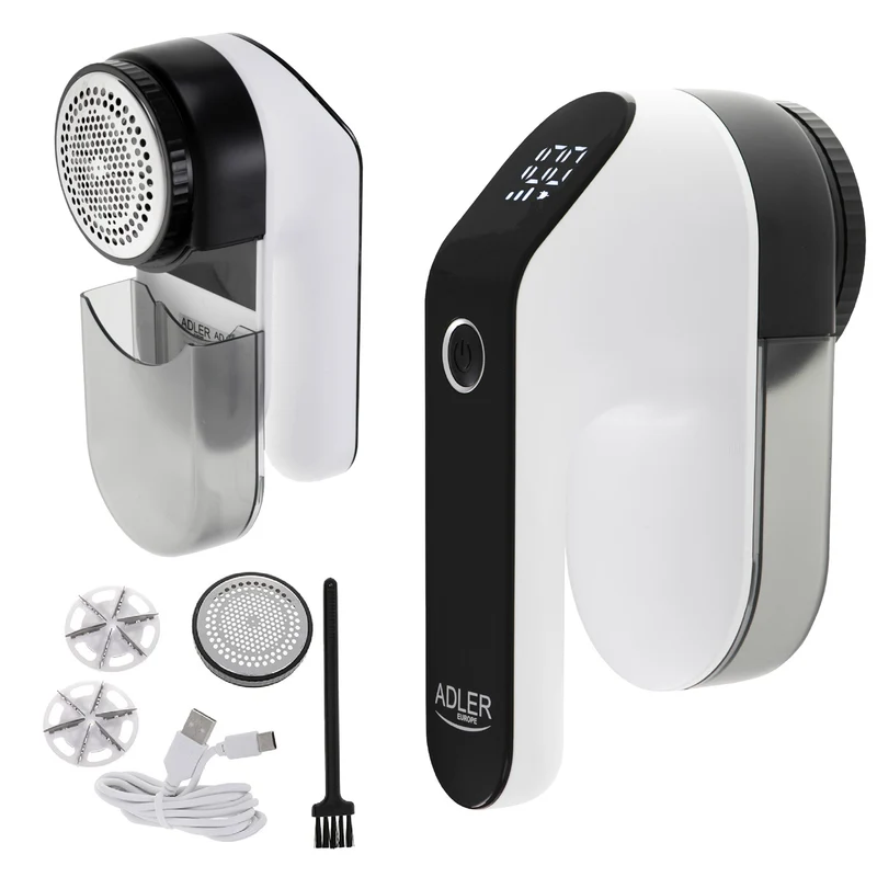 Adler AD 9618 Fusselentferner LED-Anzeige Akku USB-Kabel