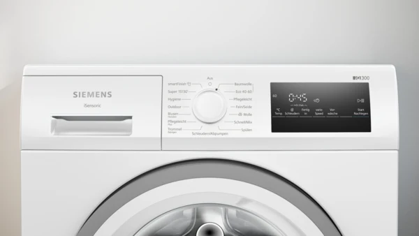 Siemens IQ300 Waschmaschine WM14N127, 8 kg Füllmenge, 1400 U/Min., iQdrive, AquaStop, varioSpeed, freistehend, 84,5 cm Höhe