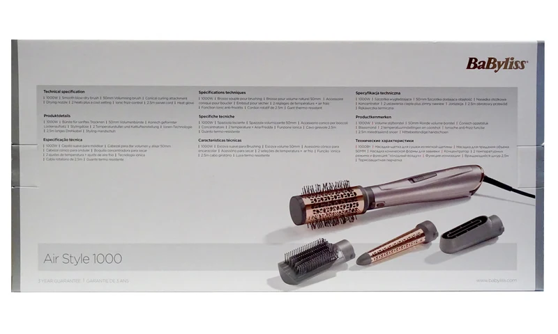 BaByliss AS136E Air Style 1000 Warmluftbürste 50mm Bürstenaufsatz