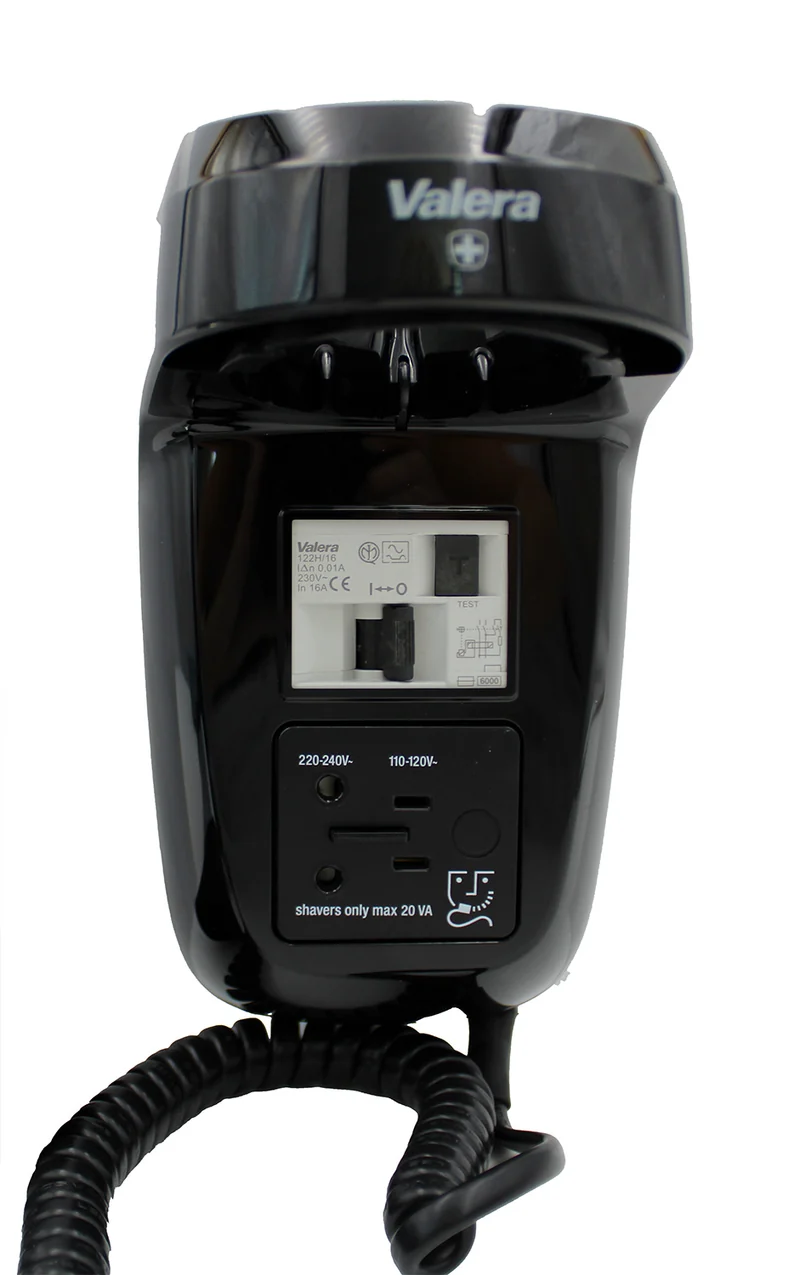 Valera 542.06/044.06 Haartrockner mit Wandhalterung Action Protect 1600 Shaver schwarz