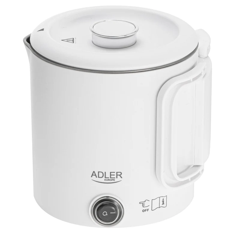 Adler AD 1388w Reise-Wasserkocher weiß 0,8L 650W klappb. Griff verstaubarer Sockel
