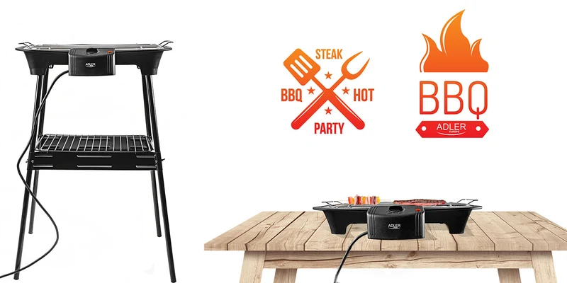 Adler AD 6602 Elektrogrill Stand- und Tischgrill 2in1