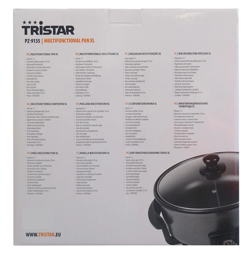 Tristar PZ-9135 Multifunktionale Grillpfanne XL mit 30cm Durchmesser