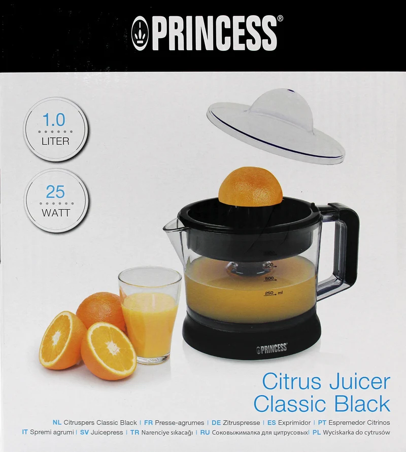 Princess 201004 Zitruspresse, schwarz 1L