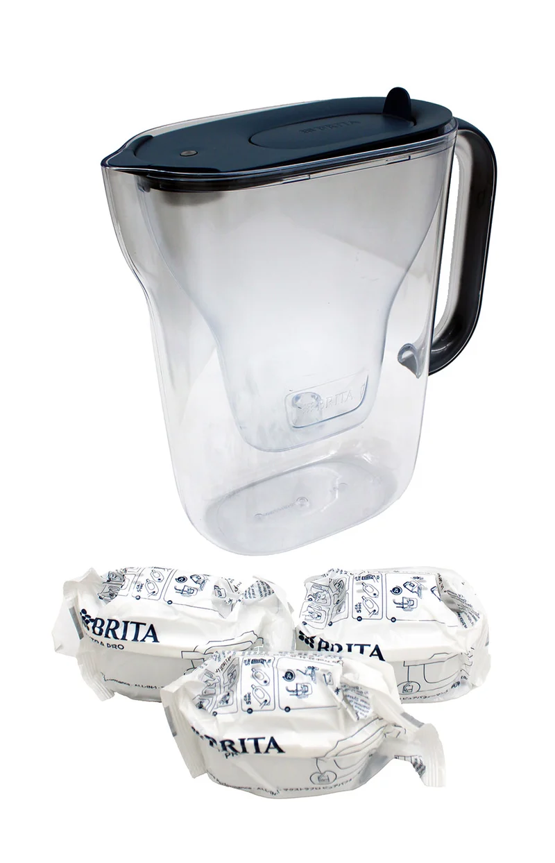 Brita Style Essential Wasserfilter 2,4L graublau 1 x mit 6x Maxtra Pro Kartuschen
