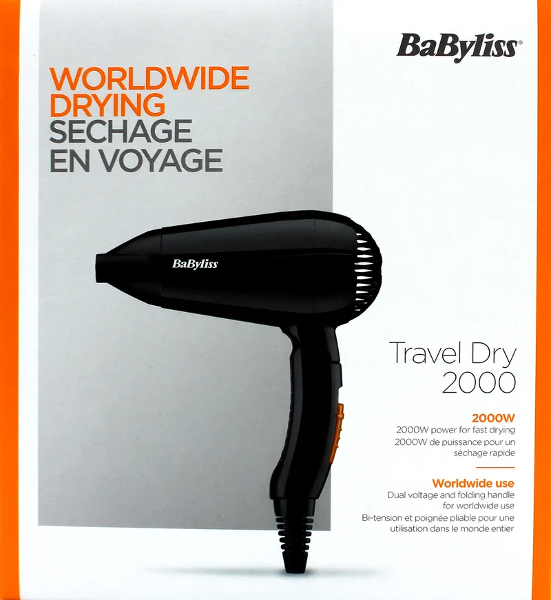 BaByliss 5344E Travel Dry 2000 klappbarer Reise-Haartrockner