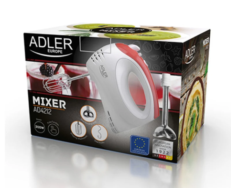 Adler AD 4212 Handrührer mit Stabmixer 2in1 300 Watt