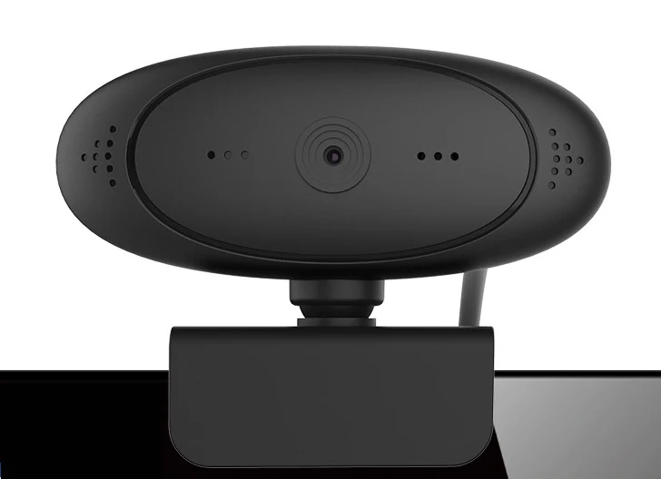 Full HD Webcam PC-02, 1920 x 1080p mit Mikrofon für Computer, Videochat und Aufnahme, USB Plug & Play, 360° Rotation, Windows, Mac OS, Linux