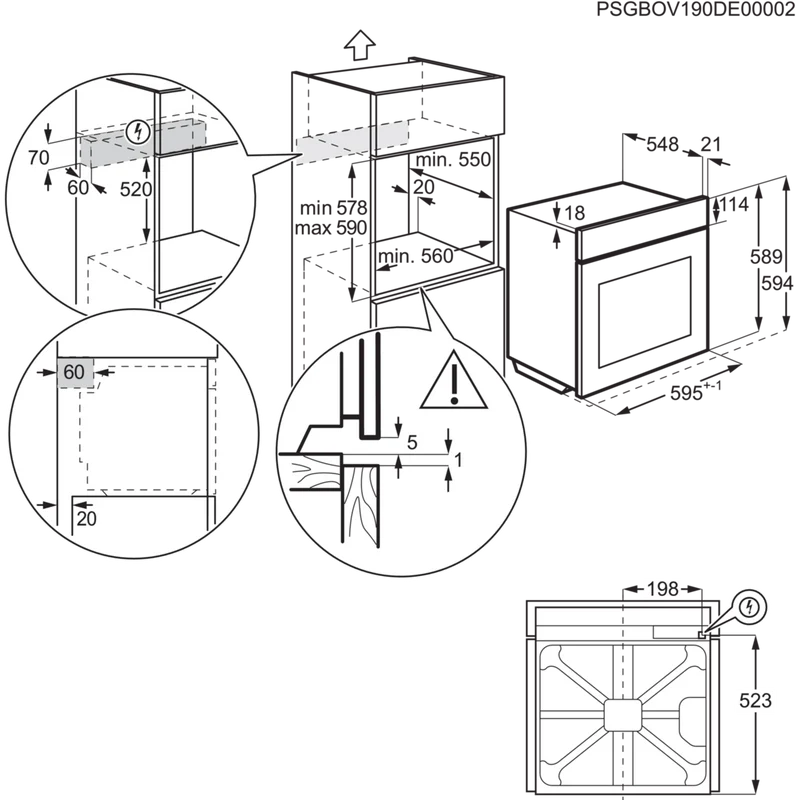 AEG TE7AB63FSB Einbaubackofen – 72 Liter, EXCite Touch-Display, MealAssist & SoftClosing