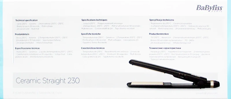 BaByliss ST089E Ceramic Straight 230 Haarglätter