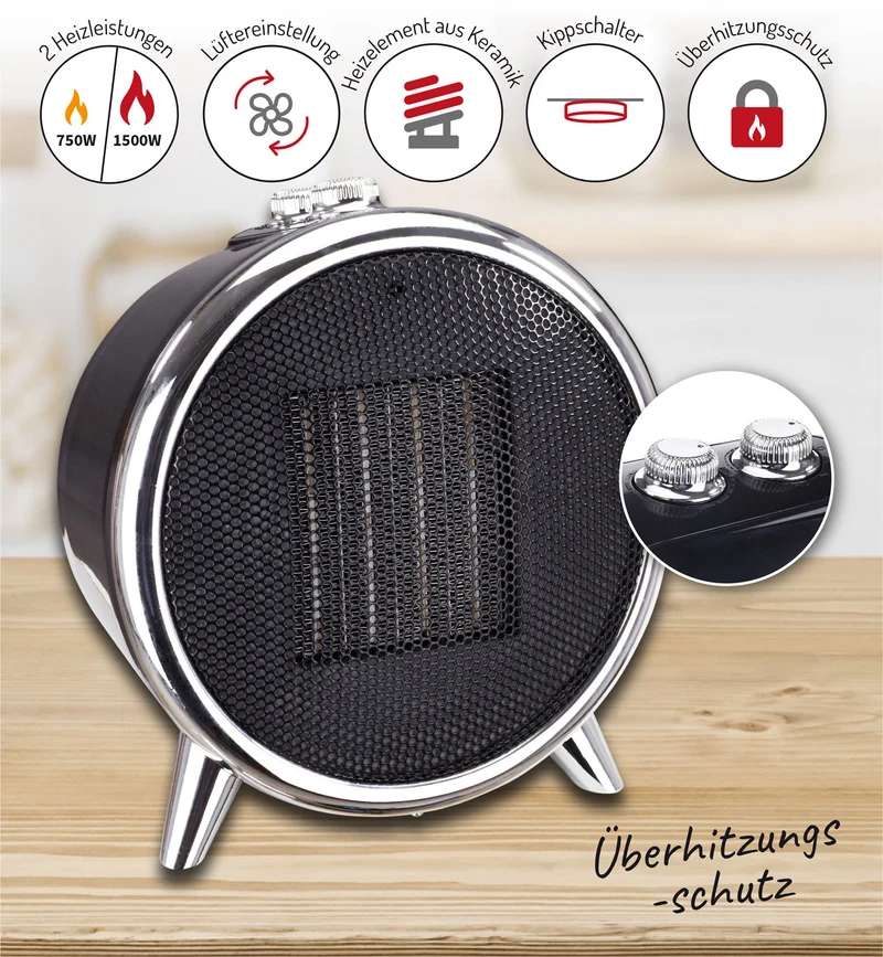 Adler AD 7742 Keramik-Heizelement 750 W/ 1500 W