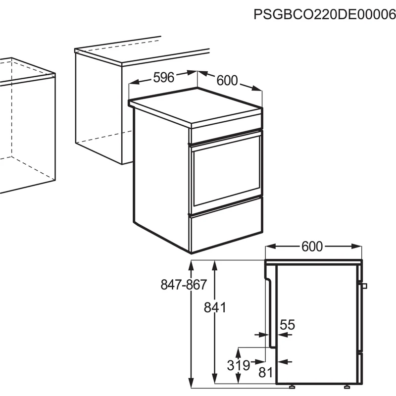 CCB644BGBM Standherd mit Glaskeramik-Kochfeld / 60 cm