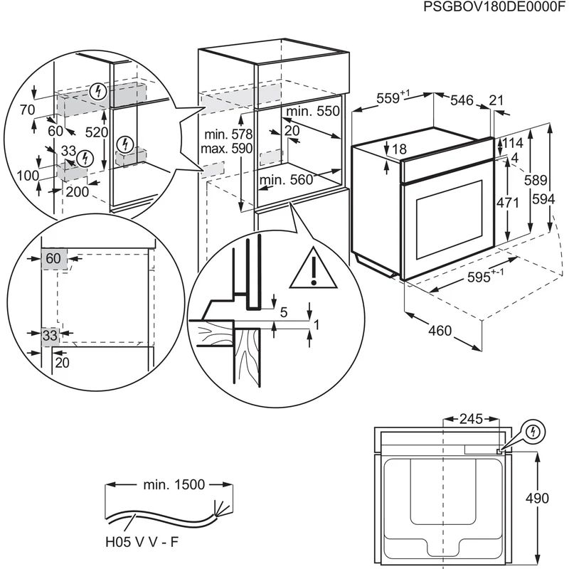 AEG TS6PB53ZAB 6000 SenseCook® / Einbaubackofen / WLAN-fähig / Pyrolytische Selbstreinigung / Schwarz
