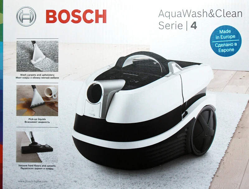 Bosch BWD421POW AquaWash&Clean Nass-/Trocken-Sauger mit Kabel 5L SCHWARZ/ROT
