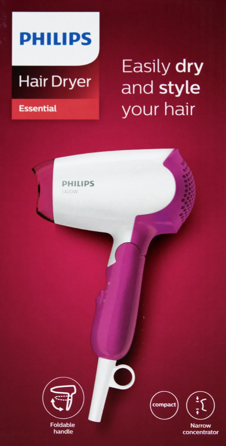 Philips BHD003/00 DryCare Essential Haartrockner 1400W weiß/pink