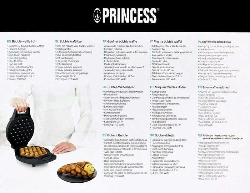 Princess 132465 Bubble Waffeleisen