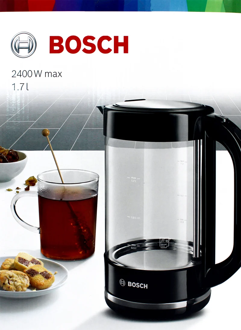 Bosch TWK70B03 Wasserkocher Glas 1,7 l Schwarz