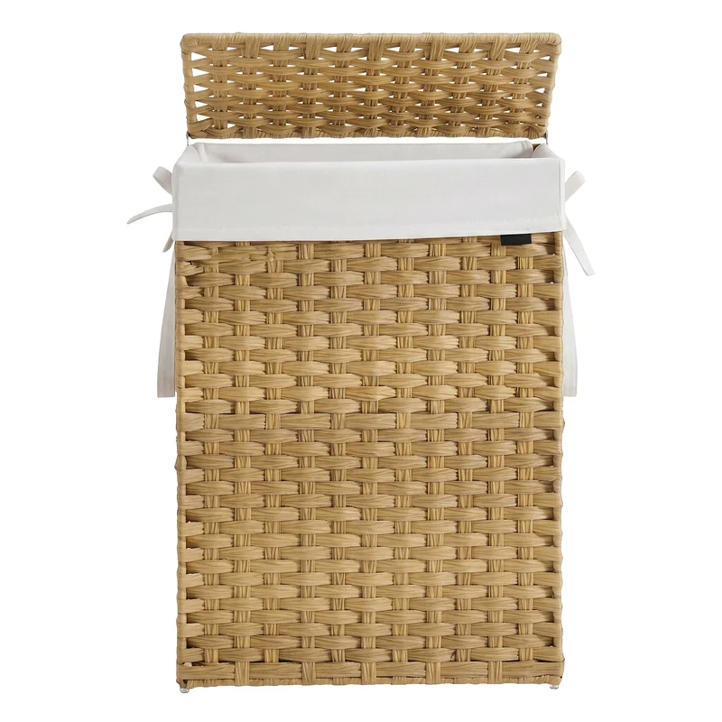 Wäschekorb aus synthetischem Rattan mit Deckel