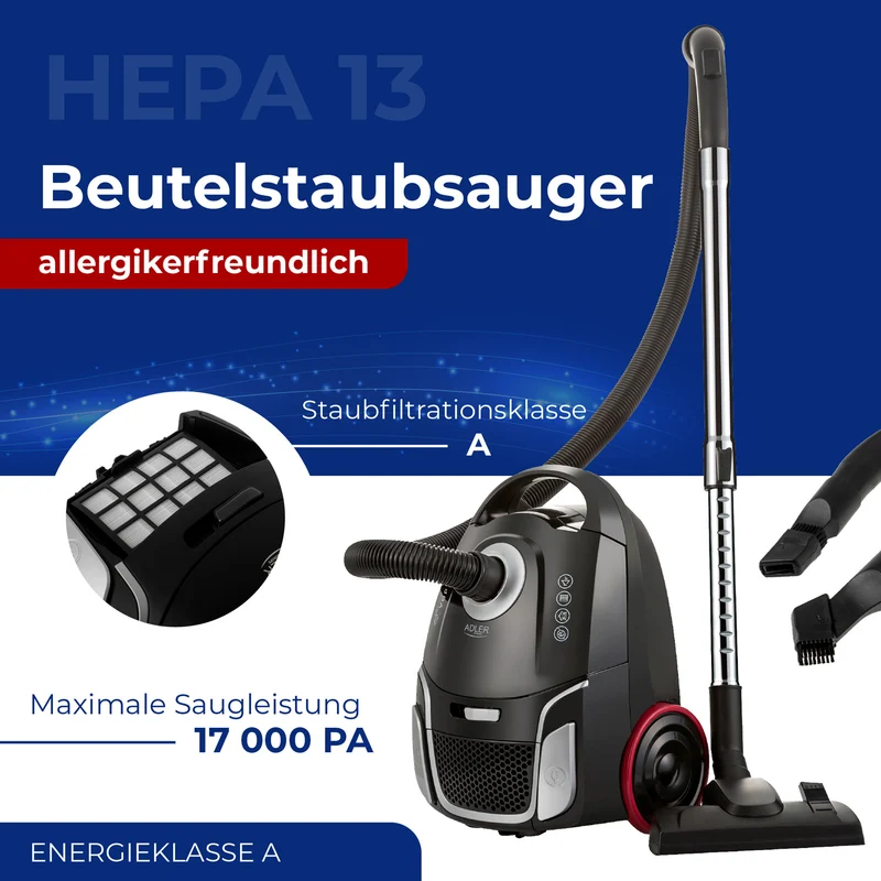 Adler AD 7054 Beutelstaubsauger allergikerfreundlich Classic