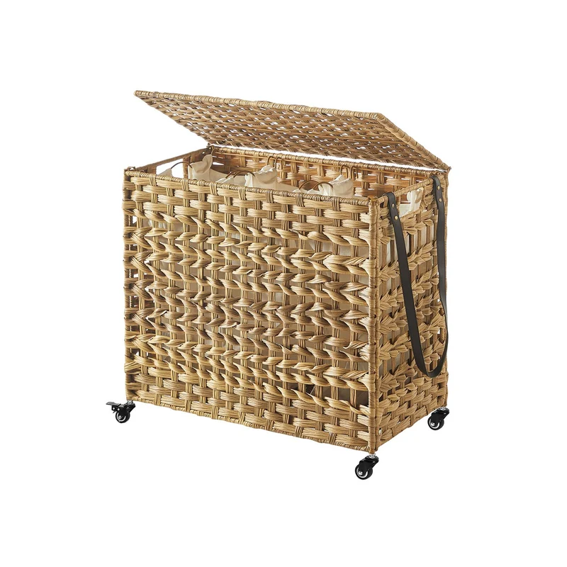 Handgeflochtener Wäschekorb aus Polyrattan