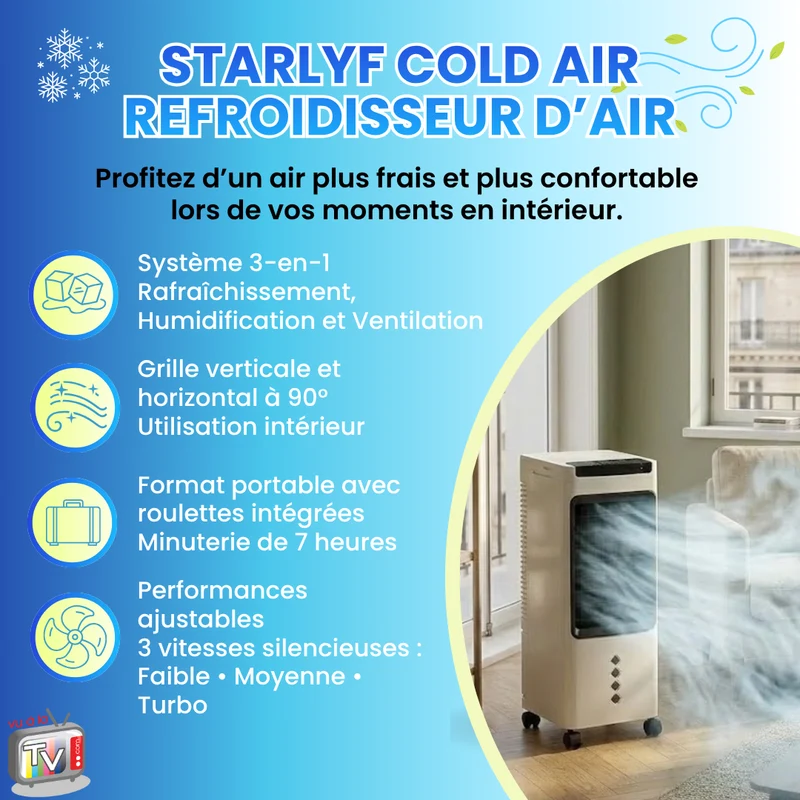 Refroidisseur d'air portable 3 en 1