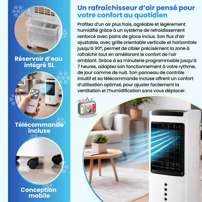 Refroidisseur d'air portable 3 en 1