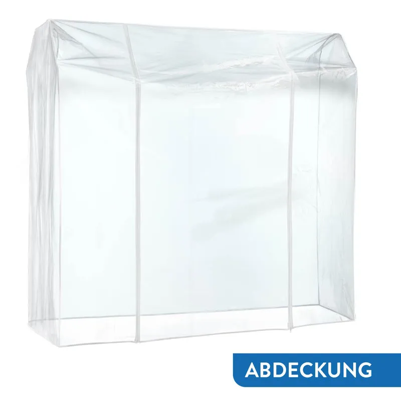 Tatkraft Denver & Safe – Schwerlast-Kleiderständer mit Schutzhülle, bis 110 kg, 2 Kleiderstangen, Falschrank Stabil auf Rollen, 129–169×55×148–172 cm