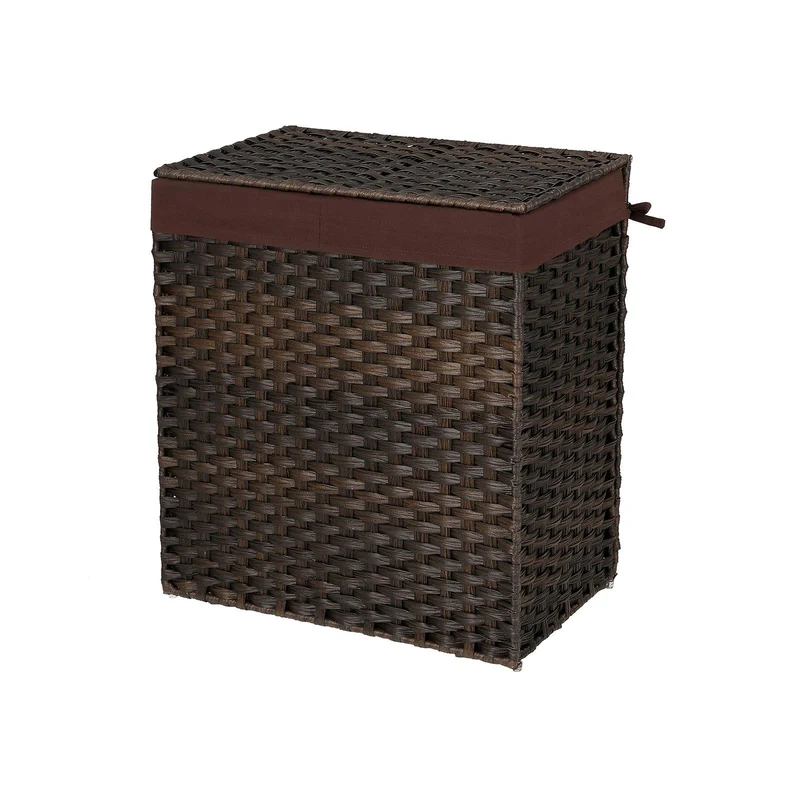 Handgeflochtener Wäschekorb aus synthetischem Rattan