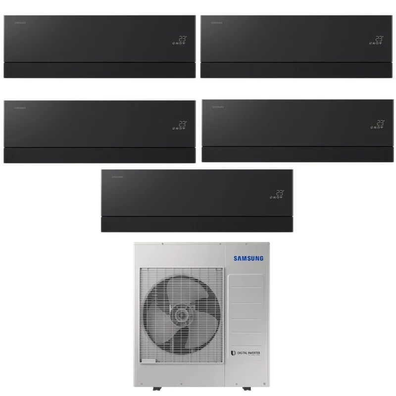 Climatiseur penta-split Samsung WindFree Première Black 7+7+9+9+9 avec AJ100TXJ5KG R-32 Wi-Fi intégré