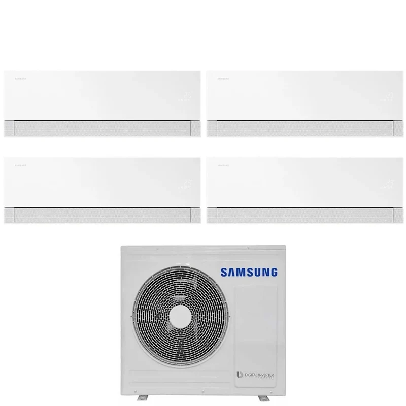 Climatiseur quadri-split Samsung WindFree Première White 7+9+9+15 avec AJ080TXJ4KG R-32 Wi-Fi intégré