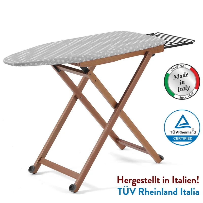 ARIT STIROLIGHT – Bügelbrett aus Holz für Dampfbügelstation, 135 × 45 × 84–93 cm, 4 Höhen, Kirschholz, Made in Italy