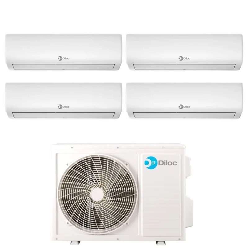 Climatiseur quadri-split Diloc Ionio 9+9+12+18 avec D.FREEDOM500 R-32 Wi-Fi intégré