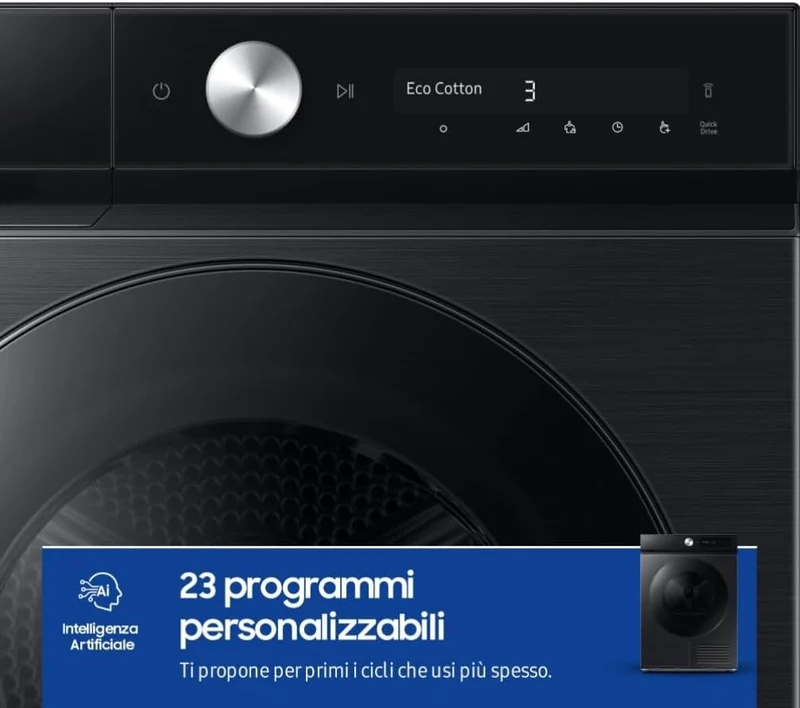 Sèche-linge Samsung DV90DB7845GBU3 WiFi 9 Kg classe A pompe à chaleur (H85xL60xP60) noir