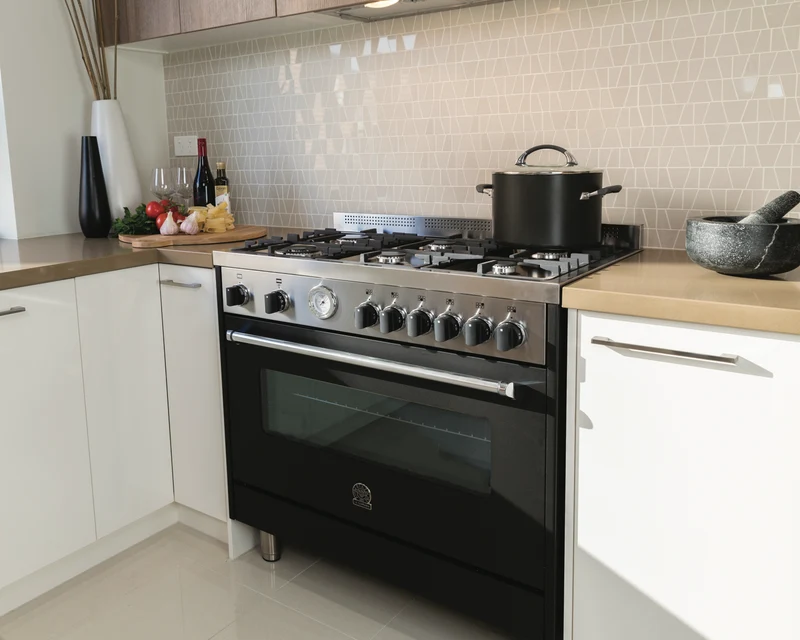 La Germania Americana 90cm Dual Fuel Upright Cooker - Matt Black