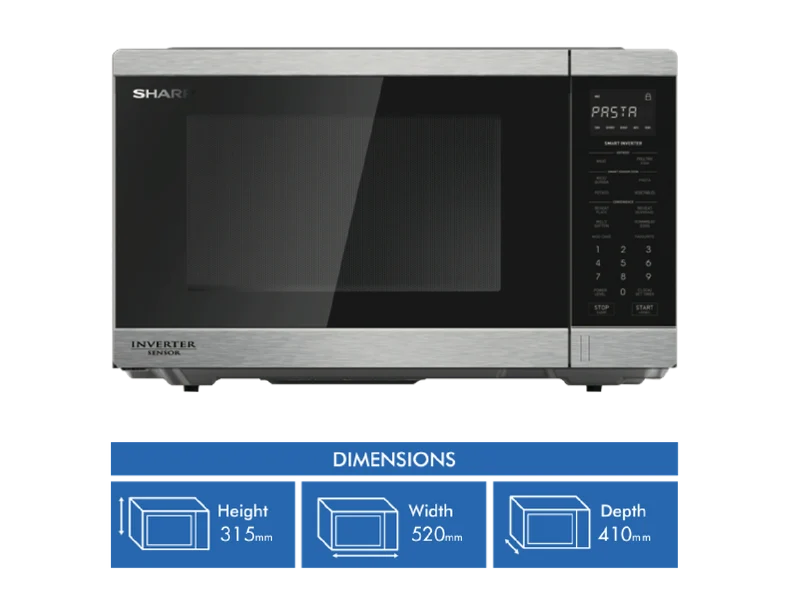 Sharp 34L 1200W Inverter Microwave - S/Steel