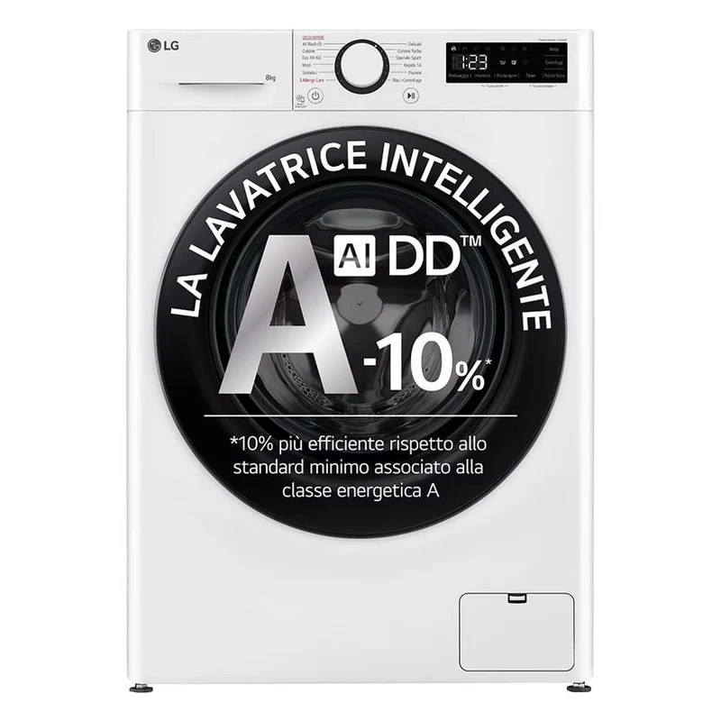 OFFRES SPÉCIALES 2528 Machine à laver à chargement frontal LG AI DD Série R3 F2R3S08NSWB 8 kg 1200 tr/min (H 85 x L 60 x P 47,5 cm) Programme vapeur Moteur Inverter