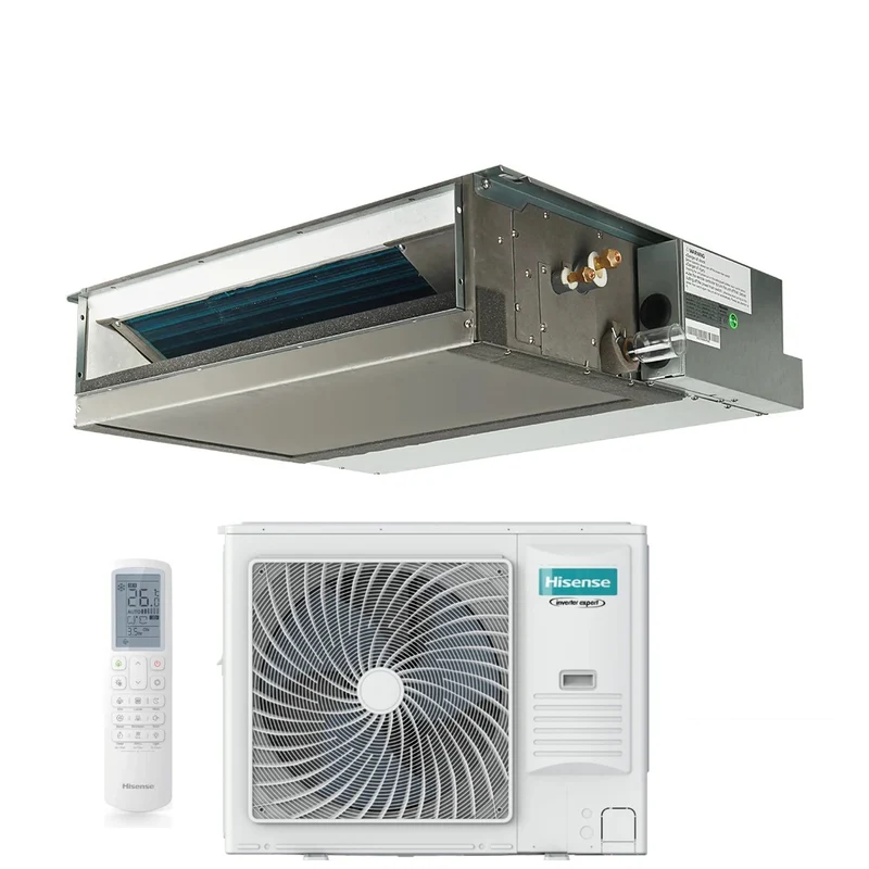 Climatiseur gainable triphasé Hisense 60 000 BTU AUD175UX4REH8 avec Wi-Fi et télécommande en option