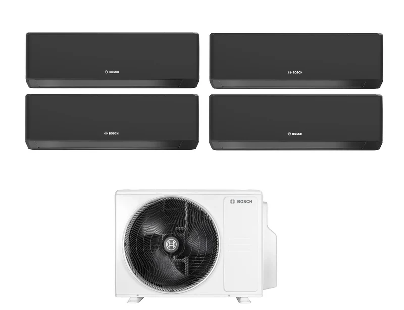 Climatiseur quadri-split Bosch CLIMATE 7000i Black 7+9+9+18 avec 5000M 105/4 E R-32 Wi-Fi intégré