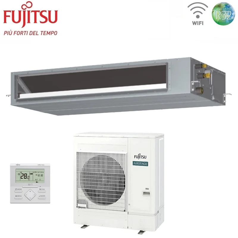 Climatiseur gainable triphasé Fujitsu KMTAP Eco 36 000 BTU ARXH36KMTAP avec Wi-Fi et commande filaire en option