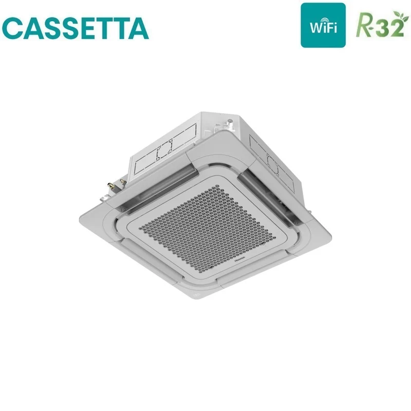 Climatiseur cassette triphasé Hisense AUC140UR4RKC8 de 48 000 BTU avec Wi-Fi et télécommande en option