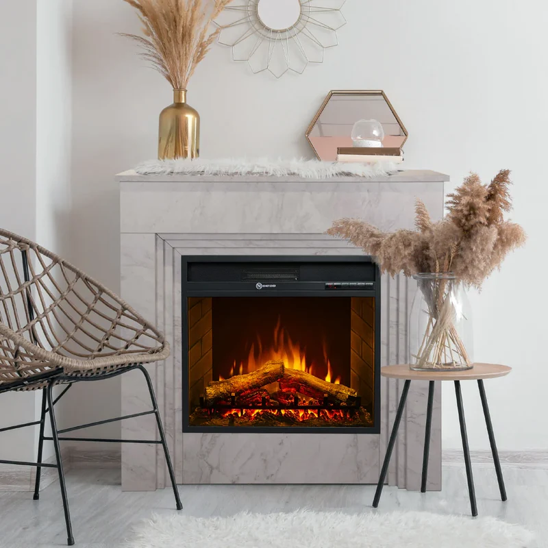 Cheminée électrique sur pied Divine Fire BELLINI effet marbre