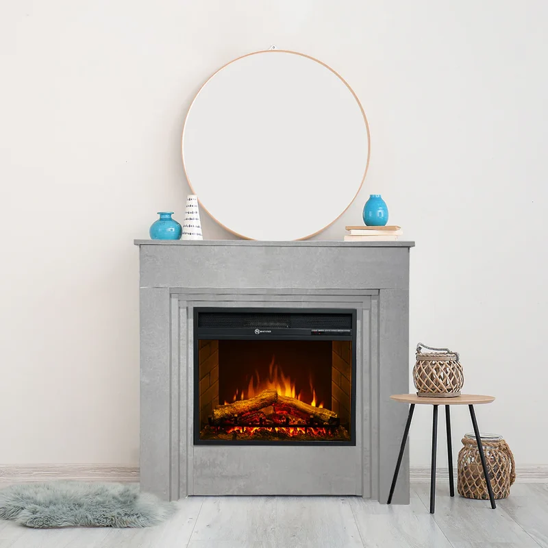 Cheminée électrique sur pied Divine Fire BELLINI effet béton