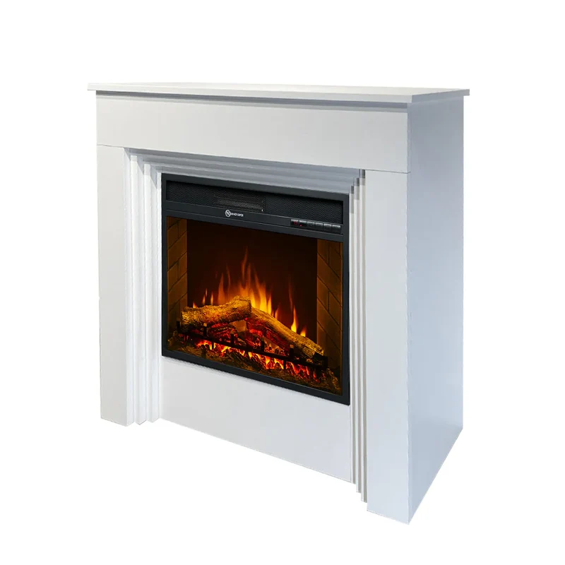 Cheminée électrique sur pied Divine Fire BELLINI en bois blanc
