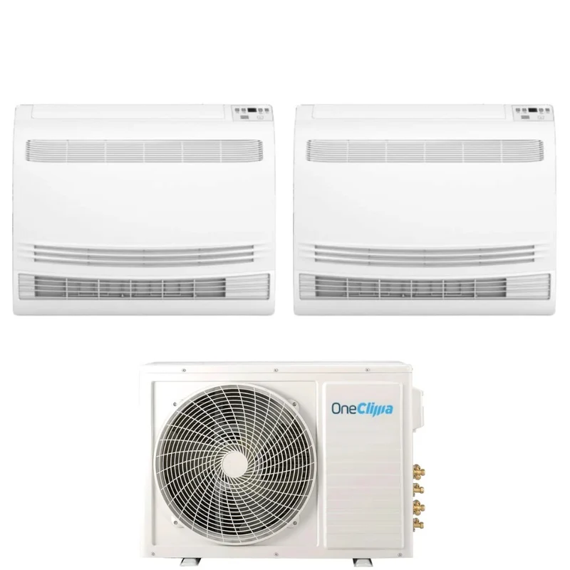 Climatiseur OneClima Dual Split Console 12+12 avec MLT27x3/Y24 R-32, Wi-Fi en option et télécommande incluse.