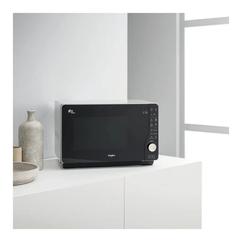 Four à micro-ondes pose libre Whirlpool MWF 427 SL ExtraSpace 25 L avec grill (H 81 cm × L 124 cm × P 108 cm) argent et noir