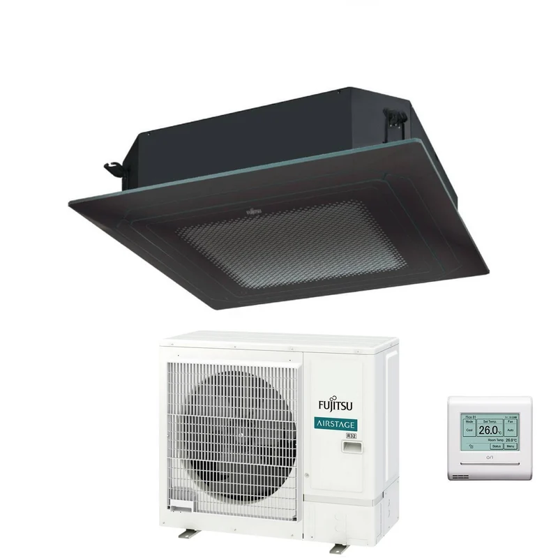 Condizionatore a Cassetta Fujitsu KR Eco Circular Flow Black 30000 Btu AUXG30KRLB R-32 Wi-Fi Optional con Griglia e Filocomando