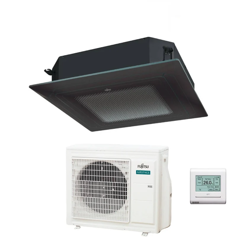Condizionatore a Cassetta Fujitsu KR Eco Circular Flow Black 24000 Btu AUXG24KRLB R-32 Wi-Fi Optional con Griglia e Filocomando