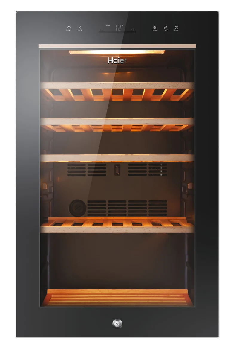 Cave à vin Haier Wine Bank Série 50 HWS49GA avec compresseur, pose libre, noire, 49 bouteilles