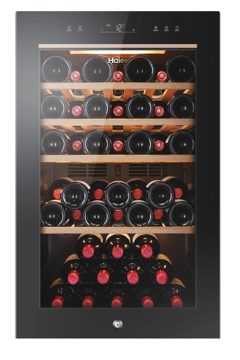 Cave à vin Haier Wine Bank Série 50 HWS49GA avec compresseur, pose libre, noire, 49 bouteilles