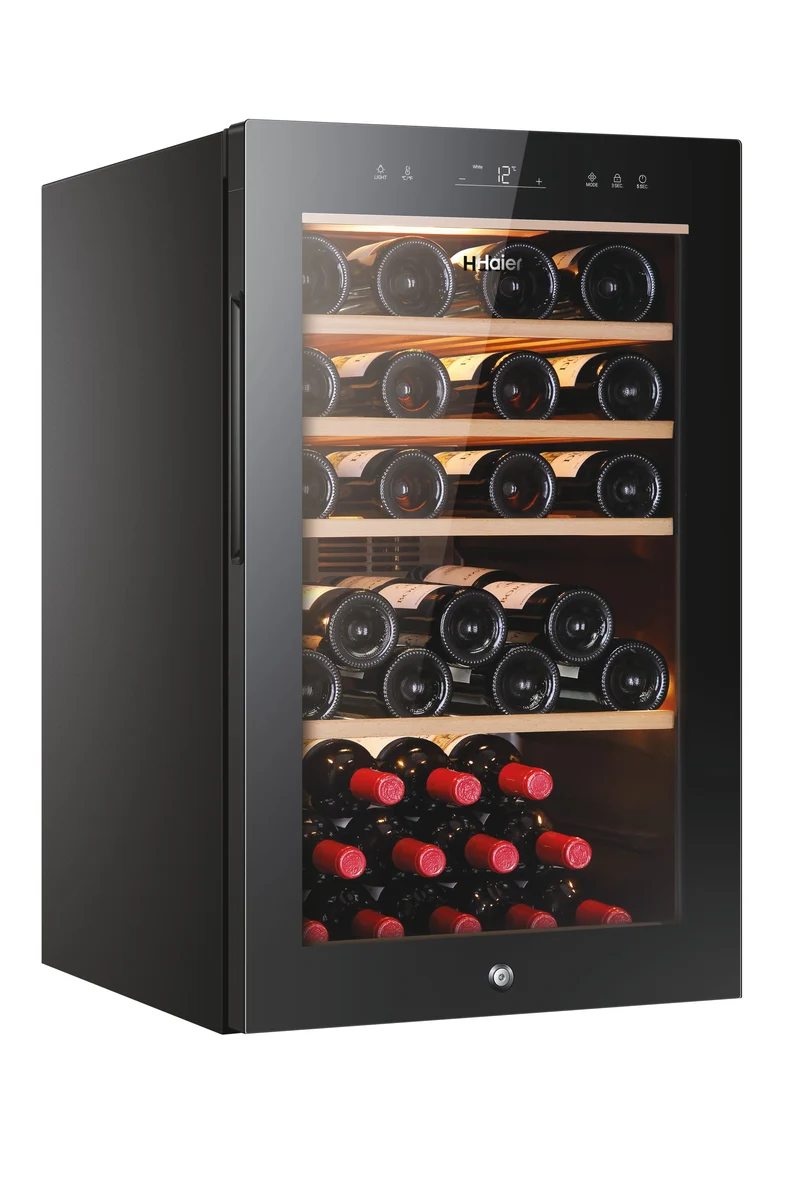Cave à vin Haier Wine Bank Série 50 HWS49GA avec compresseur, pose libre, noire, 49 bouteilles